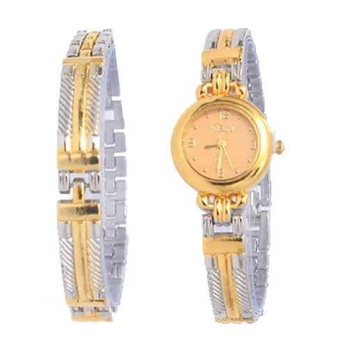Ensemble Montre Et Bracelet Femme SB – Argent/Or – Image 1