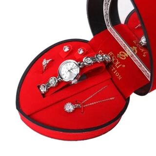 Ensemble de bijoux, Design cristal, collier, boucles d'oreilles, bague – Image 1