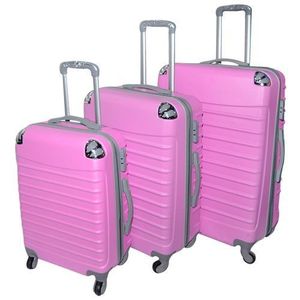 Lot de 3 Valises en polypropylène - Rose – Image 1