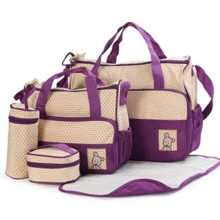 Sac à langer - Violet / Beige – Image 1