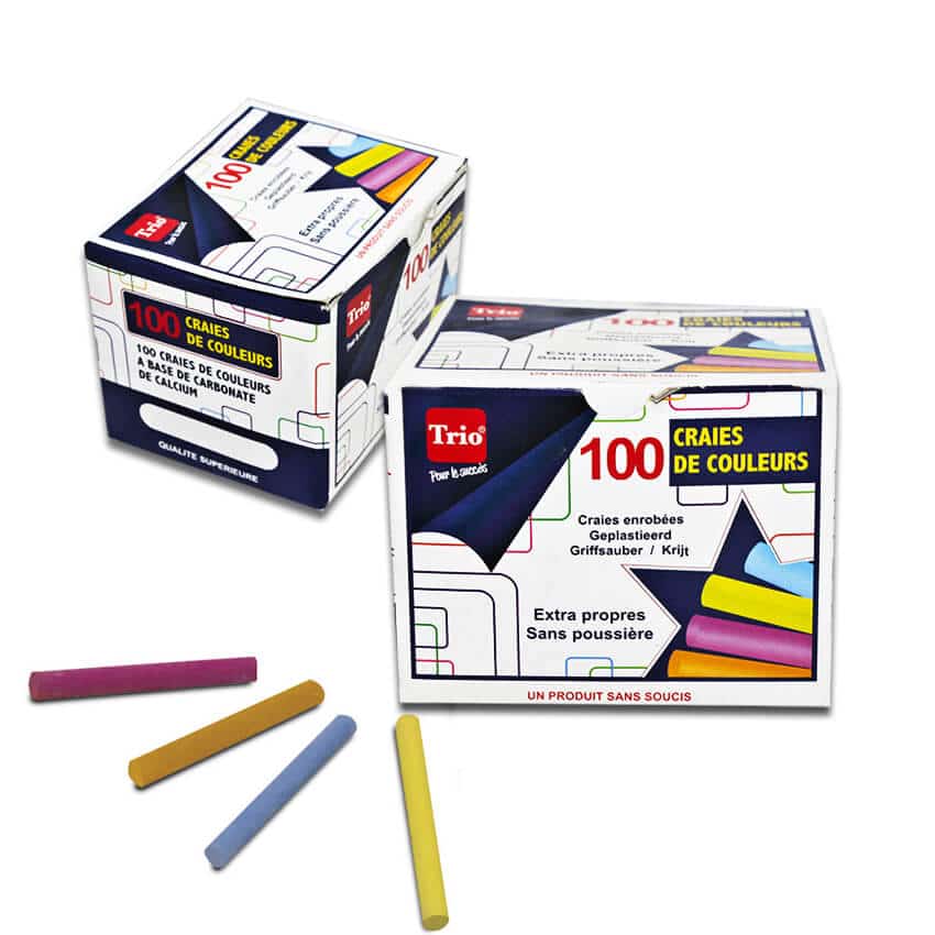 Boîte de craies de couleurs - TRIO - Paquet de 100 – Image 1
