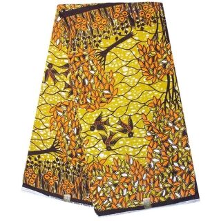 Complet Pagne Africain GTP WAX GHANA Cacao - 6 Yards - Orange/Jaune – Image 1