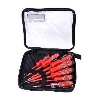 Tournevis De Kit D'Outils De Réparation 7 Pièces - Rouge/Noir – Image 1