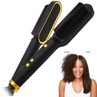 Brosse à lisser les cheveux électrique avec peigne intégré – Image 1