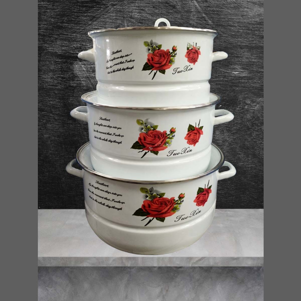 Lot de 3 soupières Avec Couvercle de Qualité – Image 1