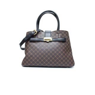 Sac à main rigide monogramme à bandoulière -  TOM & EVA - Noir – Image 1