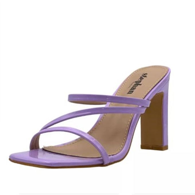Sandales Nu-pieds À Talon En Cuir - Violet – Image 1