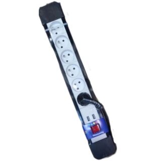 Multiprise Parafoudre 6 Prises Avec 2 Ports USB – Image 1