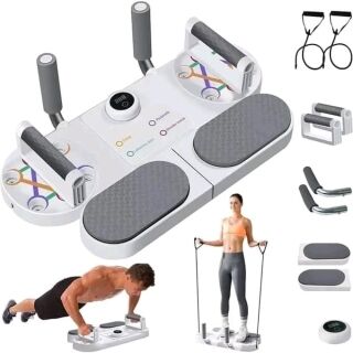 Kit d'Entraînement Pompes - Planche de Pompes Multifonctionnelle avec Bande de Résistance Élastique et Barres – Image 1
