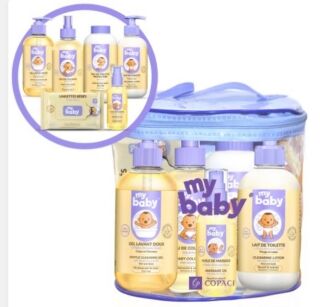 Copaci Bag My Baby- Lait + Gel Douche + Eau De Cologne + Talc + Huile De Massage + Lingettes – Image 1