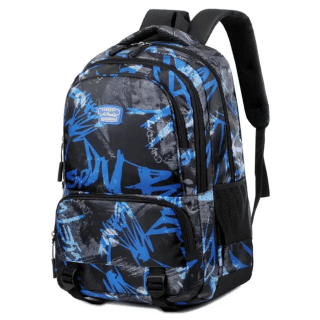 Sac à Dos D'école Collège -Lycée - Bleu/noir – Image 1