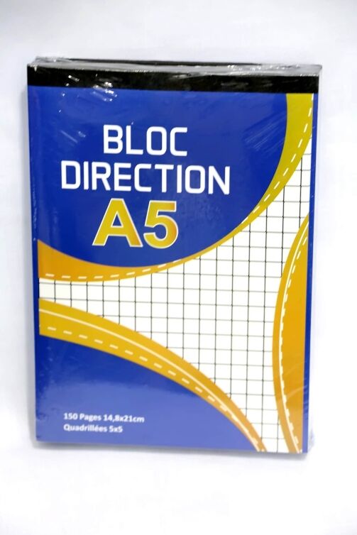 Bloc notes Quadrillé format A5 - Paquet de 5 – Image 1