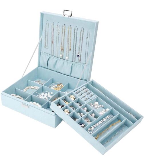 Boîte à bijoux pour femmes - Bleu – Image 1