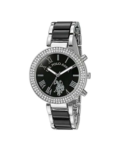 US Polo Assn. Montre à quartz pour femme, affichage analogique et bracelet en acier inoxydable USC40085 – Image 1