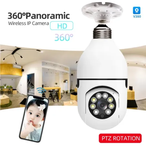 Caméra WiFi 360 Panoramique Ampoule 1080P – Image 1