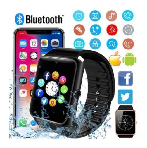 Montre Connectée Bluetooth Avec Puce – Carte Mémoire – Camera – Noir – Image 1