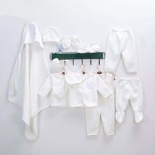 Kit de naissance 11 pièces de bébé de 0 à 12 mois - Blanc – Image 1