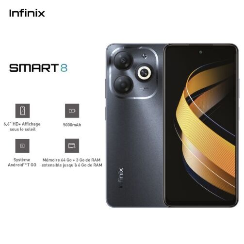 Infinix Smart 8 - 64Go + 3Go - 13 MP - Dual SIM - 5000 MAh – Image 1