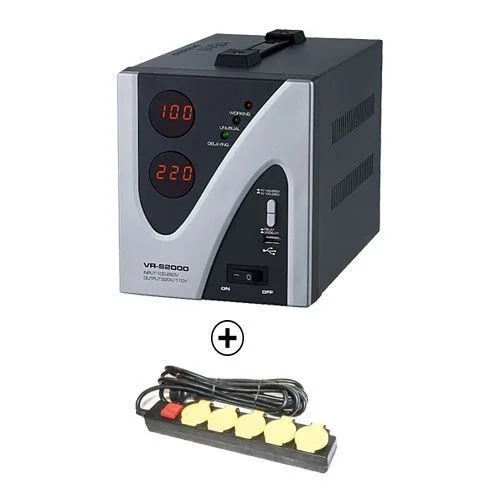 Stabilisateur Automatique De Tension Numérique 2000 VA + Rallonge Parafoudre 4 Prises – Image 1