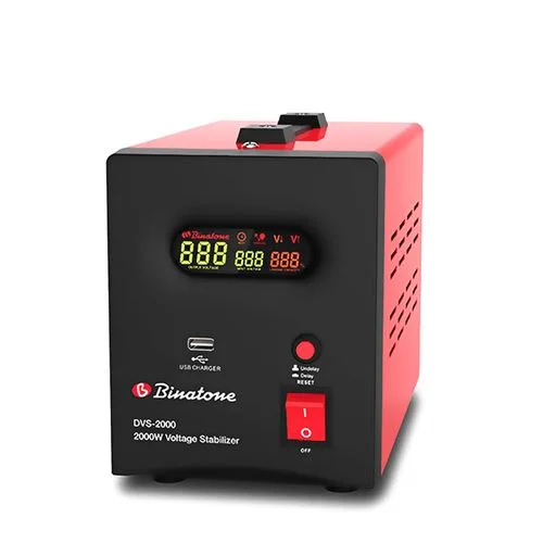 Régulateur De Tension Numérique Stabilisateur DVS- 2000 VA – Rouge – Image 1