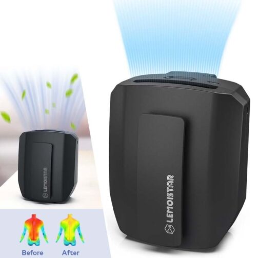 Mini ventilateur portable à clip de taille rechargeable, 5000 mAh, 20 heures, 3 vitesses – Image 1