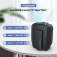 Mini ventilateur portable à clip de taille rechargeable, 5000 mAh, 20 heures, 3 vitesses – Image 4