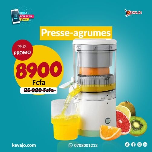 Presse-agrumes électrique à 360 ° – Machine à jus – Extracteur de jus – Pour maison, cuisine, voyage, hôtel – Image 1