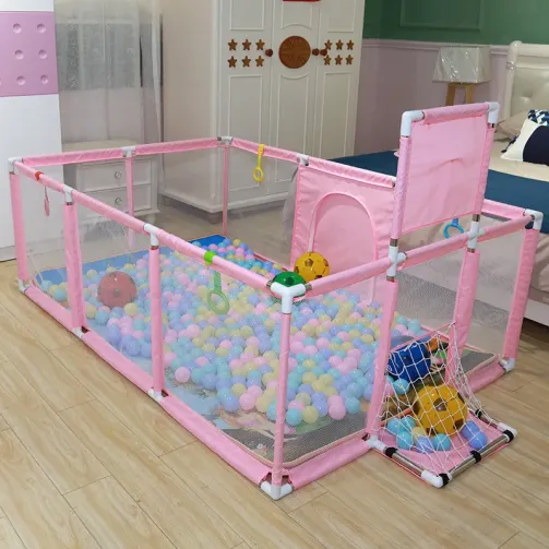 Parc de jeux confortable pour enfants - Rose – Image 1