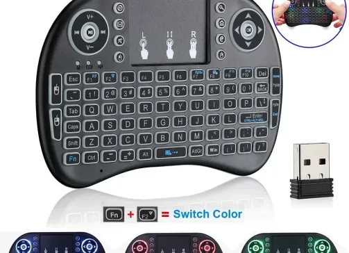 Mini clavier sans fil avec pavé tactile et souris – Image 1