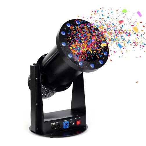 Machine à confettis 1500W contrôle DMX,12 LED RGB – Image 1