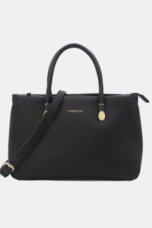 Sac à Main Épuré Effet Grainé - TOM & EVA - Noir – Image 1