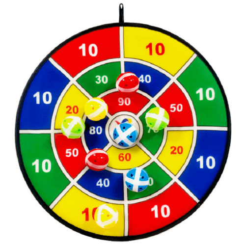 Jeu de fléchettes pour Enfants - Sûr - 37 cm - Multicolore - Tissu doux - 4 balles collantes - 2 fléchettes – Image 1
