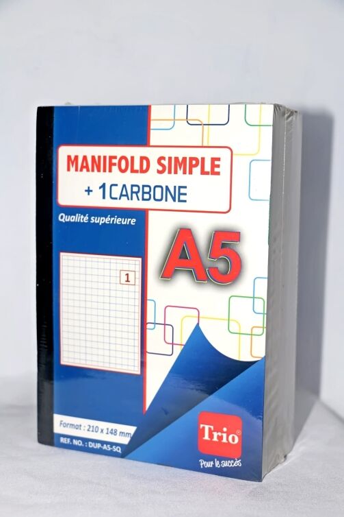 Manifold Simple TRIO + 1 Carbone - format A5 - Paquet de 5 – Image 1