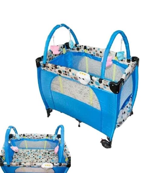 Berceau grand pour bébé - Bleu – Image 1