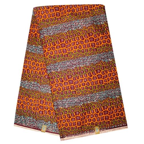 Pagne Wax Bobodouman - 100% coton 6 Yards - Marron – Image 1