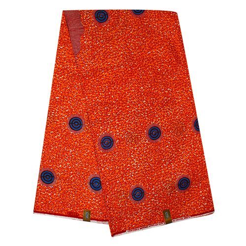 Pagne Africain Suzanne - 100% coton 6 Yards - Orange – Image 1