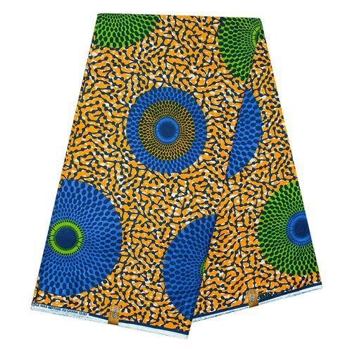 Pagne Africain Disque - 100% coton 6 yards - Multicolores – Image 1