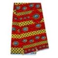 Pagne Africain Œil De Ma Rivale - 100% coton 6 yards - Jaune/Rouge