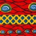 Pagne Africain Œil De Ma Rivale - 100% coton 6 yards - Jaune/Rouge – Image 2