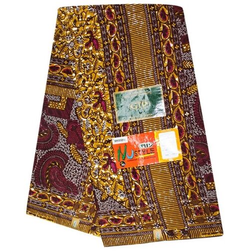 Pagne Wax Jardin D'Eden - 6 Yards - Marron – Image 1