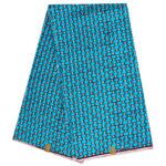 Complet Pagne Africain Anango Kete - 6 Yards - Bleu