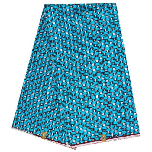 Complet Pagne Africain Anango Kete - 6 Yards - Bleu – Image 1