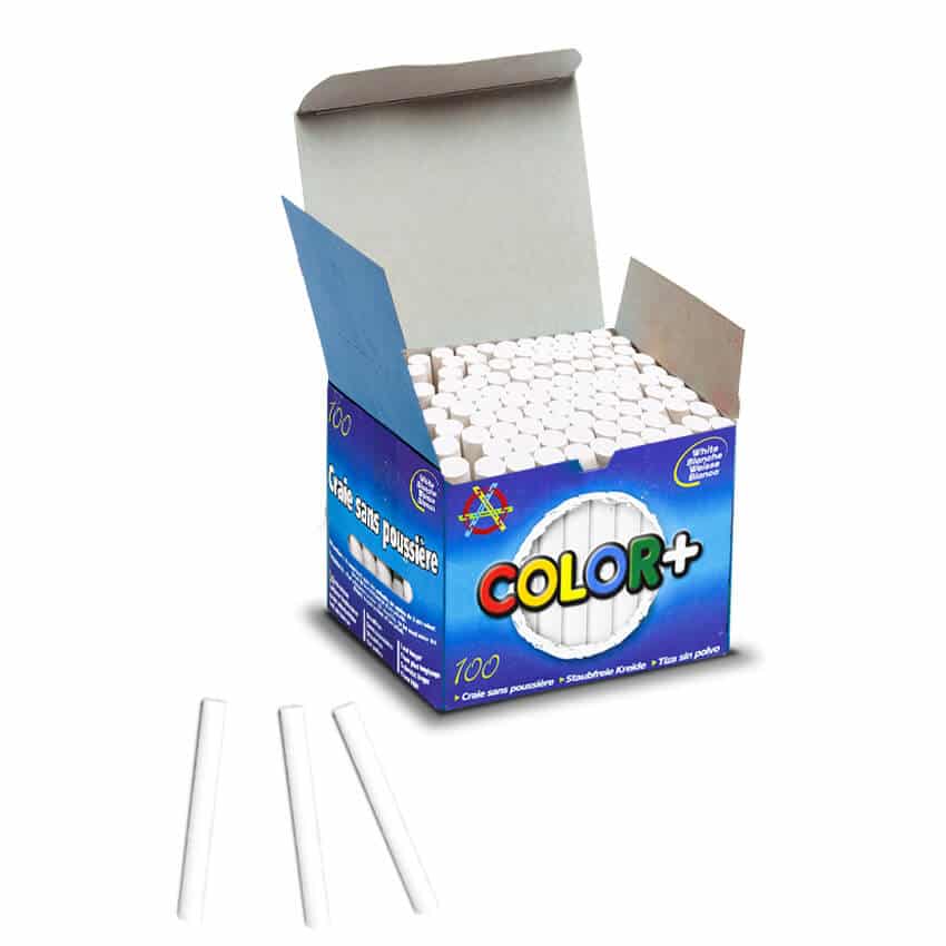 Boîte de craies blanches - Color+ - Paquet de 100 – Image 1
