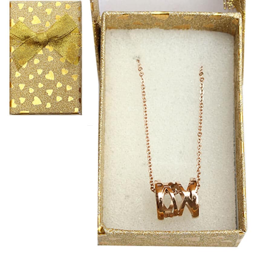 Collier avec pendentif en inox - Doré – Image 1