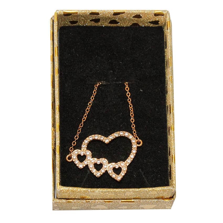 Collier avec pendentif en cœur en inox - Doré – Image 1