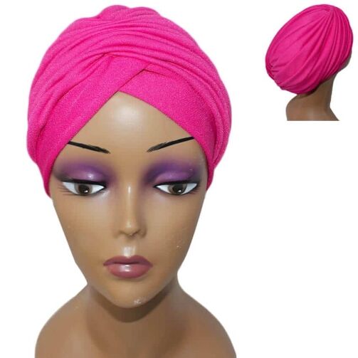 Bonnet marocain Lycra Jersey  pour femme - Rose – Image 1