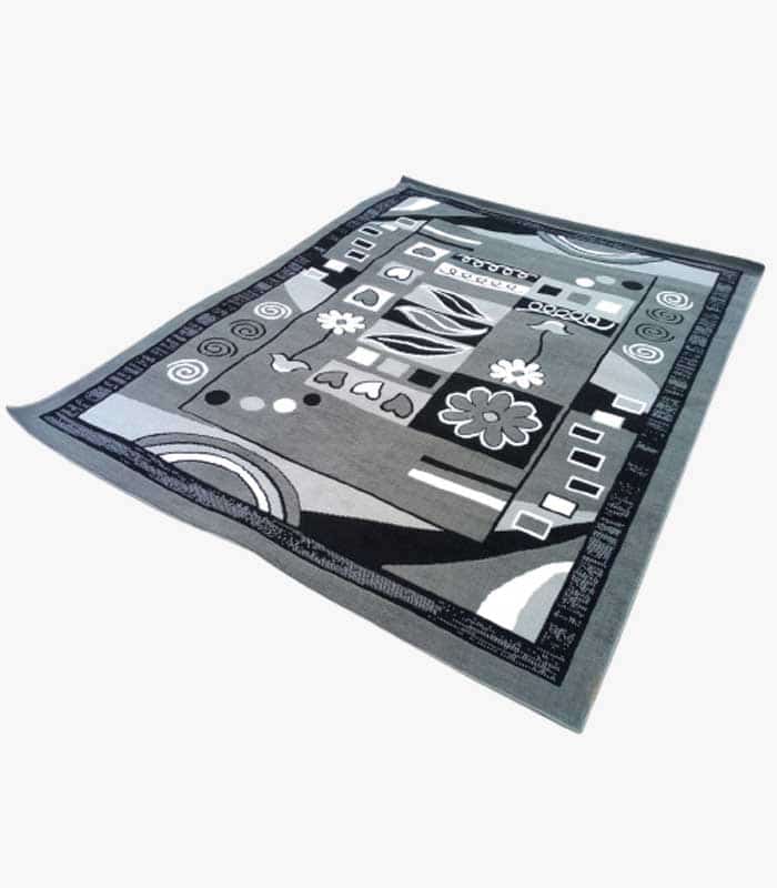 Tapis De Salon - 160- 220 - Gris/Noir – Image 1