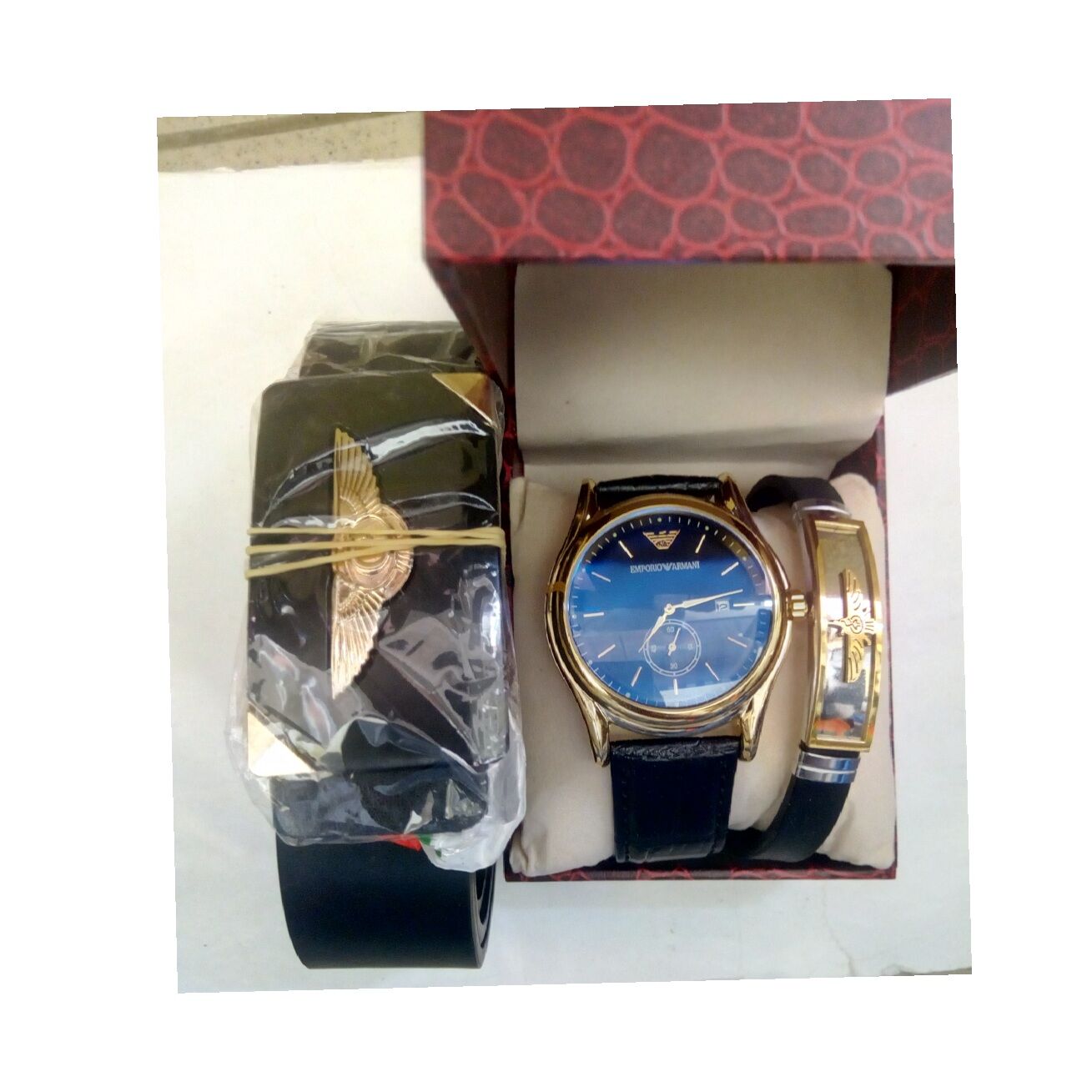 Montre homme + Ceinture + bracelet + Coffret offert - Bleu – Image 1