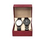 Lot de 2 Montres pour couple - Noir/Blanc