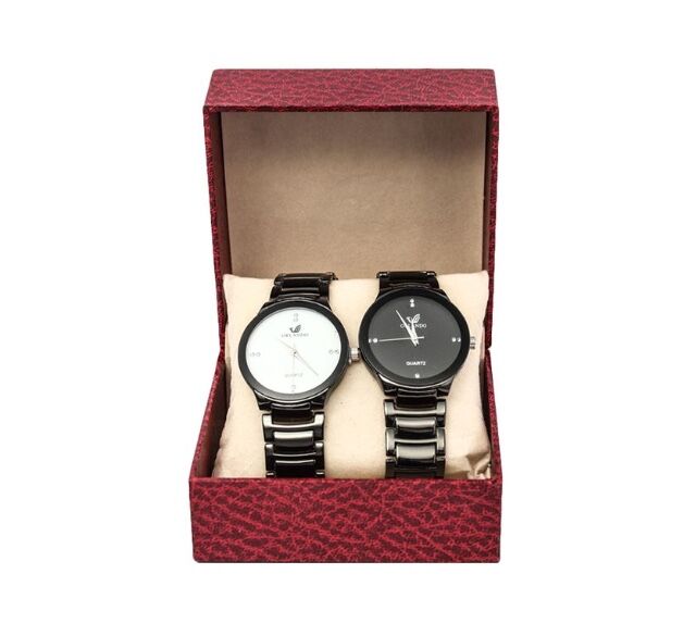 Lot de 2 Montres pour couple - Noir/Blanc – Image 1